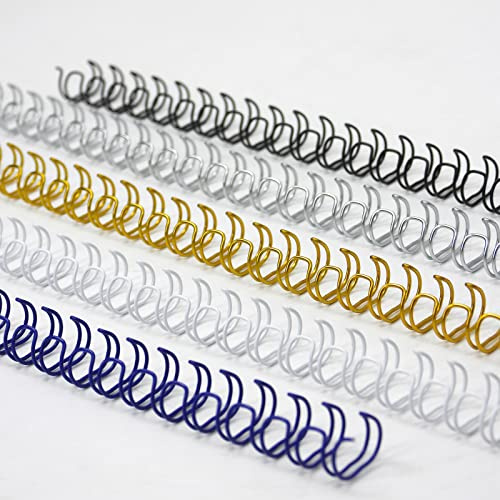 RAYSON Drahtbinderücken, 40 Blatt, 3:1 Teilung, 7,9 mm, 34 Schlaufen, A4, Mehrfarbig, Packung mit 100 Stück