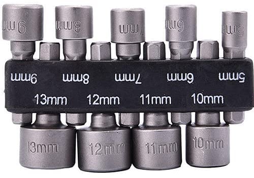 9 Pcs Hex Drill Bits Tools,5-13mm Hex Shank Magnetic Nut Setter Driver, Drill Bit Set Powerful Socket Combination Quick Change Metric Nut Driver Set for ElectricManual Screwdrivers