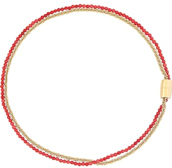 Breil Beil Jewel Magnetic Collection System, Stahl -Frauen -Halskette, Goldfarbe Natursteine mit 45 cm mit Agata - TJ3379