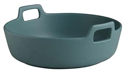 Saladier Saladier en céramique créatif Double poignée Assiette en Porcelaine Extra-Profonde Assiette à Fruits et légumes Vaisselle Bol à Soupe (Couleur : Blanc Taille de l'assiette : 6 Pouces) (Noir