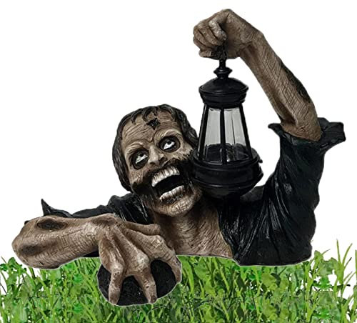Zombie avec Lanterne | Décoration d'halloween Lanternes Zombie,Nains Jardin Film d'horreur d'halloween pour la pelouse extérieure Cour Patio Jardin