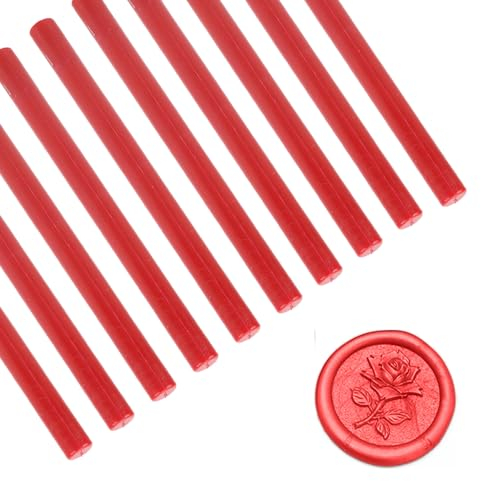 Tissting 10 Stück Klebepistole Siegelwachs Sticks 10cm x 7mm - Vielseitige Farben Für Hochzeiten, Einladungen Und DIY-Projekte, Ideal Für Briefe Und Grußkarten