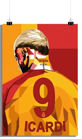 25 Artstreet Mauro Icardiposter | Mauro Icardi | Fußballstar-Portrait | Galatasarayposter | Fußball-Kunst | Sport-Wand-Dekor | Fußball-Sensation | Perfekt zum Einrahmen (50x70)
