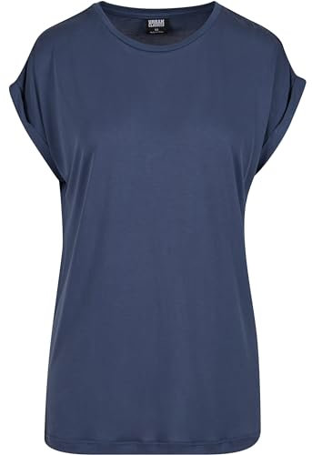 Urban Classics Women's T-Shirt Ladies Modal Extended Shoulder Tee Long Cut T-Shirt Vintage Blue XXL, Vintage Blue., XXL