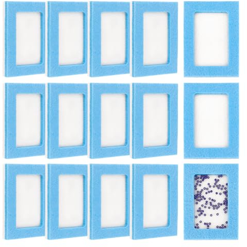 BENECREAT 15Pcs Rectangle Felt Bead Design Board, 3x5cm Sky Blue Felt Beading Mat DIY Beading Boards Storage Tray for Jewelry Making, Beading Supplies, 8mm Thick