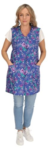 7/8 Casaca Algodón Colorido Delantal Corto Sin Brazo Delantal de Cocina, azul oscuro, 44