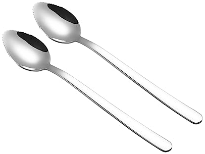 Cabilock 2 Pièces cuillère en acier inoxydable vaisselle maillet de sculpture sur bois sciex accessoires de cuisine gratter la boue déchiqueté cuillère à dessert Pamplemousse, 02SQ46ID4IBMAWQN2255RUDL