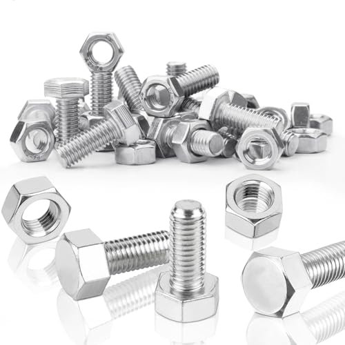 SWTYExt 20 Set Tornillos Acero Inoxidable M8 x 20 mm Pernos y Tuerca Hexagonal DIN 933/ISO 4017 Tornillería Inox A2 V2A Tornillos con Tuerca Rosca Completa Juegos de Tornillos Hexagonales