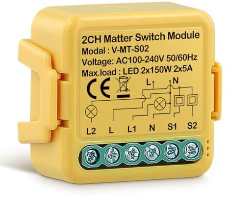 Módulo De Interruptor Wifi De Papel De Aluminio Inteligente,enchufe Conectado Wifi,2 vías Smart Switch,control de voz, compatible con Alexa/google Home/home Assistant/cualquier aplicación,3000w/16a