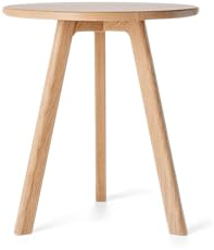 Table d'appoint Ronde en Bois de Noyer Massif et chêne Design scandinave Minimaliste Tables d'appoint en Bois Round Side Table Walnut Wood (Chêne Naturel)