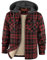 zitysport Hemdjacke Herren Hemd Sherpa Fleece Kariert Gefüttert Kapuzenpullover Fleecefutter Mantel Winter Jacke mit Taschen Flanellhemd Kariertes Männer Sweatjacke mit Kapuze