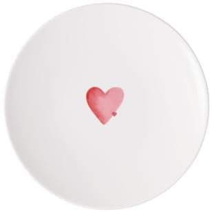 Villeroy & Boch – With Love Frühstücks-/ Dessertteller Sending Love Weiß, Spülmaschinenfest, Mikrowellensicher, Teller Herz, Geschirr Keramik, Herzmotiv, Geschenk, Premium Porzellan