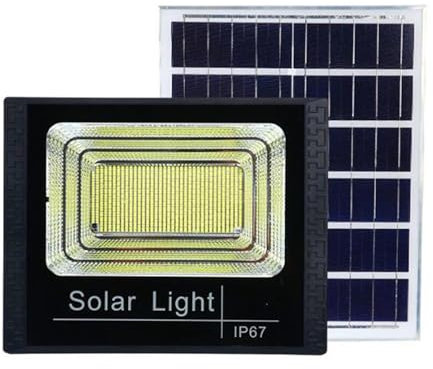 HYZHANHONG Proyector Solar de 100 W, Impermeable IP67 con Control Remoto, proyector led con batería incorporada, Adecuado para Jardines, Calles, Piscinas y Patios