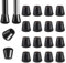 16 Pièces Protection Pied de Chaise Silicone Noir,Protege Pied de Chaise avec Tampon Feutré,Protege Pied de Chaise,Tampon Chaise,sans Bruit,pour Sols en Bois Dur et Carrelage(15-21mm)