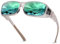DUCO Herren und Damen Sonnenbrillen Polarisiert Unisex Brille UV400 Schutz Wrap Around Blendschutz Überbrille für Brillenträger Fit-over Polbrille (L Größe Transparent Grau Rahmen Revo Grün Linse)
