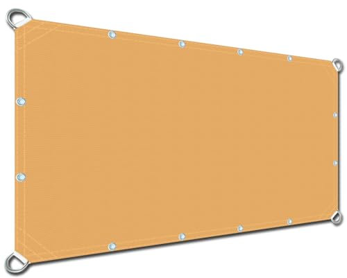 Wasserfestes Sonnensegel, für Terrassen und Decks, 1,6 x 3,8 m, Strandgelb, ideal zum Blockieren der Sonne und Schattenspender auf Einfahrten, Garagen und mehr