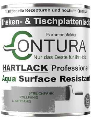Contura Hartlack Thekenlack Klarlack Universallack 2in1 Möbellack Parkettlack Holzlack Holzschutz Tischplattenlack (375ml., Seidenglänzend)