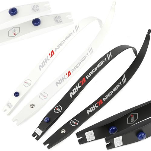 wolfman Bogenschießen Recurvebogen Wurfarme 68 12-50 Lbs ILF Advanced Competitive Bogengliedmaßen, Einteilige europäische High-End Carbon Bogenschenkel (Schwarz, 32Lbs)