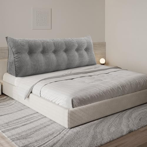 OHMG 180CM Weiches Keilkissen Bett Großes Rückenkissen,bequem und stützend, Lesekissen Wandkissen Lendenkissen für Couch und Betten,Stützkissen,Nackenkissen mit abnehmbarem Bezug