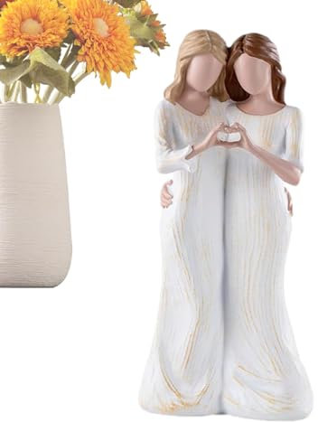 Mother and Daughter Heartfelt Hug Statue - Expressing Family Relationships