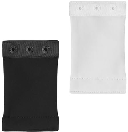 Extension de body pour femme avec boutons-pression, ajoute de la longueur au torse, extension d'entrejambe amovible et lavable, 2 pièces, 3 en plastique - noir/blanc, 4 Length