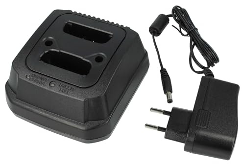 vhbw Dual-Ladegerät kompatibel mit Motorola MTH 800 Funkgerät-Akkus | Ladestation + Netzteil, 4 - 15 V, 0,8 (2 x 0,4) A