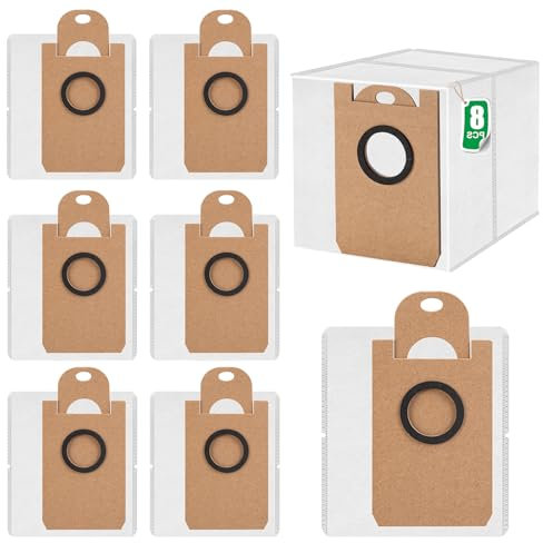 LOOHAOC 8 sacs à Poussière anti-Fuite Grande Capacité compatible avec Proscenic M7 Pro M8 Pro, pour Accessoires d’Aspirateur Neabot NoMo N1+, N1 Plus, N2