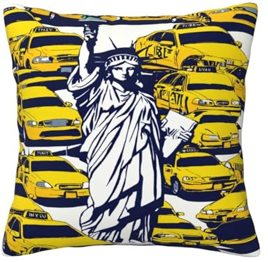 NBRIEU Kissenbezug mit Aufdruck New York City, weich, pflegeleicht, für Sofa, Stuhl etc