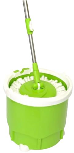 Bettina Revolution Clean Water Spin Mop & Bucket Set – Pump Action 360° Spin Head, Built-In Bristles, Always Clean Water, Includes 2x Machine Washable Mop Pads – Ideal for Laminate, Wood & Tile Floors