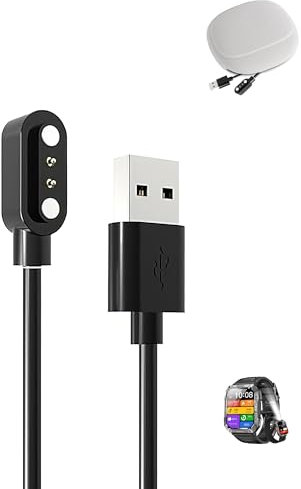 Cable de carga para reloj inteligente Blackview W60, cable de carga USB de 3.5 mm, accesorio magnético, carga rápida, baja generación de calor, ligero, duradero, bolsa de almacenamiento de silicona