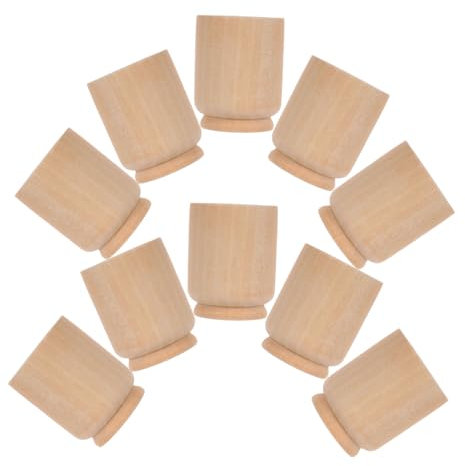 UTHCLO 10piezas Tazas De De Madera para Pascua De Unidades para Decoración Creativa y Manualidades Infantiles Personalizables y Fáciles De Pintar Accesorio para Fiestas y Actividades De