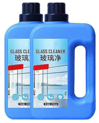 1 l Spezialreiniger for Glas und Spiegel – schnelltrocknend, spurlose Formel for Staub, Regenflecken, Schmierer – ideal for Fenster, Spiegel, Duschwände, Glas – praktisch(2pcs)