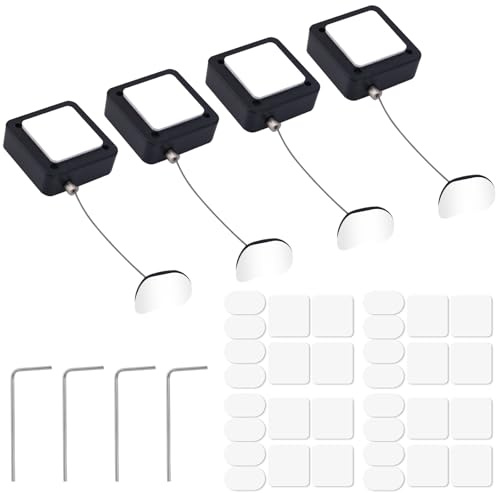 4pcs Câble Rétractable Contrôle à Distance Verrou, Laisse Sécurité Ajustable 2,04m Lanière Verrou pour Télécommandes TV Manettes Tablettes Claviers Idéal pour Salle d’Exposition Bureau Maison