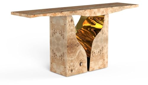 NEBE Tables Consoles Table d'entrée Hôtel Salon Couloir Décoration en Bois Massif Contre Mur créative(D)