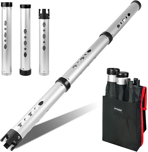HPLSZCN Recogedor de Bolas de Golf Telescópico, Aluminio, 3 Secciones Ajustables 67-105cm, Capacidad 25 Bolas, Negro, con Bolsa de Transporte