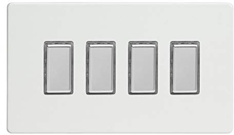 Varilight JDQES004S Dimmer Switch Premium White 4 Gang