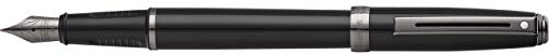 Sheaffer Prelude - Refillable Fountain Pen, Medium Nib, Gloss Black, Gunmetal PVD Plated Trim