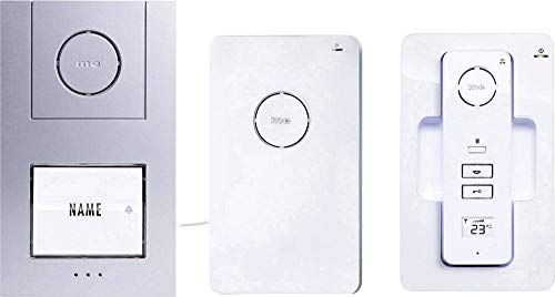 m-e modern-Electronics DECT 1666136 40941 Funk-Türsprechanlage mit 1 Familienhaus, weiß/Silber