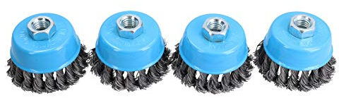 Wire Cup Brush Wheel 3 for 4-1/2 115mm Angle Grinder Twist Knot 4 Pack TE243