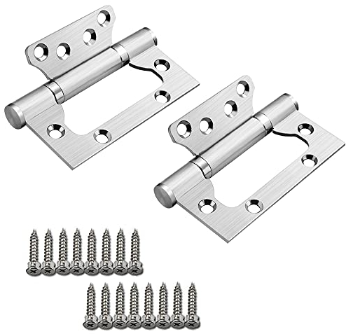 Bisagras 100MM*35MM, GKONGU Par de Casa Bisagra para Puerta de Acero Inoxidable Bisagras de Repuesto Cojinete de Bolas Mute
