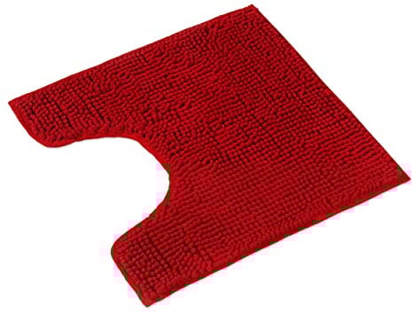 WohnDirect Tapis de Bain 45x45 cm Contour WC - Rouge - Antidérapant, Absorbant et Doux - Sets modulables Tapis Salle de Bain