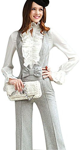 Loralie Blusa Mujer con Manga Larga Blusa con Cuello Alto Manga Retro Vintage