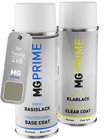 MG PRIME Autolack Sprühdosen Set für Toyota 4V8 Avant Garde Bronze Metallic/Avantgardebronze Metallic Basislack Klarlack Spraydose 400ml