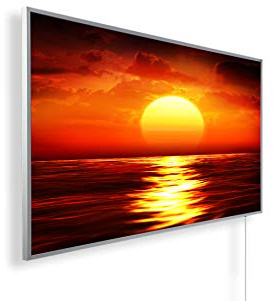 Könighaus 1000W Infrarotheizung mit Bild in HD Qualität - inkl. Thermostat - TÜV SÜD + 5 Jahre Garantie - Doppelter Überhitzungsschutz - Infrarot Wandheizung - Motiv: 46. Sonnenuntergang
