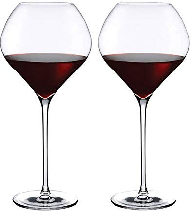 Brandy Verres à Vin Rouge Verre à Vin Blanc Bourgogne - Bordeaux - Champagne Élégant Coffret Cadeau sans Emballage Paquet de 2 FENGMING (Couleur : Clair, Taille : Burgundy 860ml)