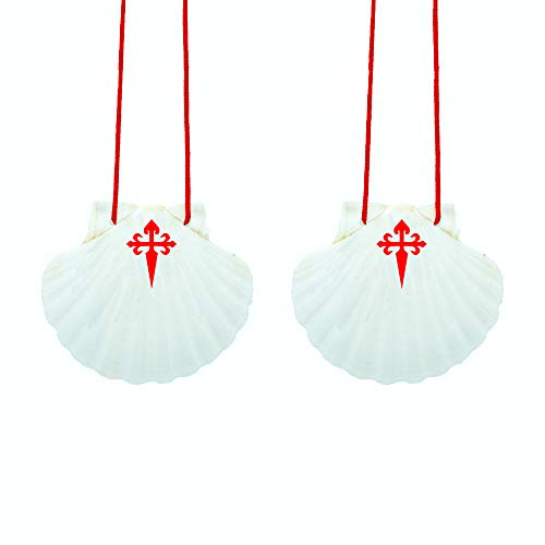 Finoly Pack de 2 Unités Coquille Saint Jacques de Compostelle | Pèlerin de Saint-Jacques | Route Pèlerinage Saint Jacques de Compostelle | Chemin de Saint-Jacques | Saint Jacques de Compostelle
