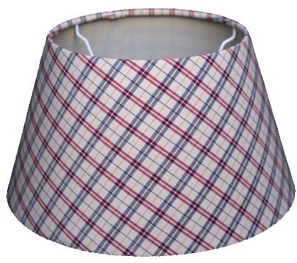 Lampenschirm für Tischleuchte in Rund Oxford Rot Kariert TL 25-18-14