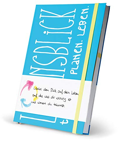 LEBENSBLICK Lebensplaner undatiert - Journal, Jahres-Kalender und Notizbuch für persönliche Ziele, Life Coaching und Mindset - A5,blau