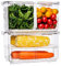 SANNO Produce Saver Food Storage Container with Lids and Vents,Vegetable Fruit Storage Containers Stackable Salad Lettuce Keeper for Refrigerator，set of 2