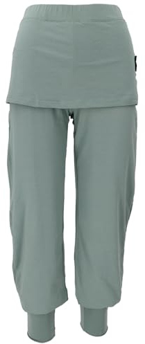 GURU SHOP Yoga-Hose mit Minirock in Bio-Qualität - Aqua, Damen, Baumwolle, Size:XL